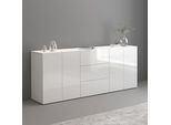 INOSIGN Sideboard »Egypt, Kommode, Schrank, Kredenz, grifflos«, 4 Türen, 3 Schubkästen mit Push-To-Open Funktion, Hochglanz Breite 200