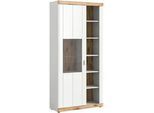 Mid.you Vitrine , Metall , 4 Fächer , 100x204x38 cm , FSC Mix , stehend , Esszimmer, Vitrinen