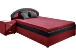 Polsterbett MAINTAL, rot (rot, schwarz), B:133cm H:96cm L:208cm, Betten, Polsterbett