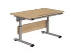 Paidi Jugendschreibtisch , Silberfarben, Eichefarben , Metall, Holzwerkstoff , rechteckig , Kufe , 70x53-79x120 cm , Holzmöbel, Holztische, Schreibtische Holz, Kinderschreibtische Holz