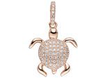 Kettenanhänger JOBO "Anhänger Schildkröte", rosa (roségoldfarben), Schmuckanhänger, Damen, Silber 925 (Sterlingsilber), Kettenanhänger, 925 Silber roségold vergoldet mit 68 Zirkonia