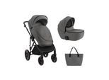 Kikkaboo Kinderwagen Thea 2 in 1 EVA-Räder verstellbarer Schiebegriff Babywanne grau