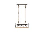 BRILLIANT Lampe Narcy Pendelleuchte 3flg burned steel/holz 3x A60, E27, 40W, geeignet für Normallampen (nicht enthalten) Für LED-Leuchtmittel geeignet