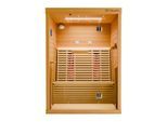 Dewello® Infrarotkabine Infrarotsauna PALERMO 135x120 für 1-2 Personen aus Hemlockholz, Vollspektrumstrahler, Bodenstrahler, LED-Farblicht und Beleuchtung, Bluetooth