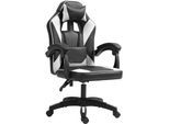 CLP Bürostuhl Orkney I Ergonomischer Gamingstuhl mit Kunstlederbezug I Schreibtischstuhl mit verstellbarer Rückenlehne und Kopfstütze