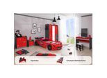 Kinderzimmer komplett Set Autobett Rio 5 teilig Rot