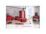 Kinderzimmer komplett Set Autobett Rio 5 teilig Rot