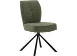 Esszimmerstuhl MCA FURNITURE "KEA", grün (olive, schwarz matt lackiert), B:48cm H:88cm T:61cm, Stühle, Esszimmerstuhl, (2er-Set), 360,Taschenfederkern, belastbar 120 kg, Sitzhöhe ca. 50 cm