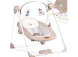KIDIZ® Babywippe Babyschaukel mit 5 Geschwindigkeitseinstellungen zusammenklappbarer Baby Wippe Schaukel Babyhochstuhl mit Spielbogen Spielzeugen 5 beruhigende Naturgeräusche neugeborene