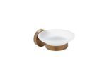 Brillantbad BAMBER Seifenablage mit Glasschale Messing Gold Kupfer matt Milchglas 110x55x105 mm für Bad & Küche >> zum Bohren oder Kleben*