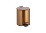 Brillantbad BAMBER Abfalleimer Edelstahl Gold Kupfer matt 260x205x265 mm, 5 Ltr für Bad & Küche >> Freistehend anwendbar
