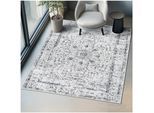 tectake® Vintage Designer Teppich, verschiedene Größen, pflegeleichter, flauschiger Kurzflor, rutschfeste Unterseite