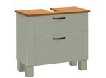 Home affaire Waschbeckenunterschrank »Rodby«, FSC®-zertifiziertes Massivholz, Griffe Metall, Breite 60cm, Höhe 55cm
