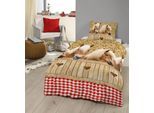 good morning Kinderbettwäsche »Haflinger«, Baumwolle, 135x200, Reissverschluss, Wende, Kind, Mädchen, Pferd, Sand