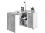 Mid.you Eckschreibtisch , Grau, Weiß , Holzwerkstoff , 117x74x80 cm , Made in Germany , Stauraum, seitenverkehrt montierbar , Büromöbel, Schreibtische, Eckschreibtische