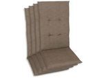 Xxxl Sesselauflagenset , Taupe , Textil , 4-teilig , Uni , Füllung: Schaumstoff, Vlies , 48x5x108 cm , Oeko-Tex® Standard 100 , pflegeleicht, für den Außenbereich geeignet, mittels Gurtband zu befestigen , Gartenmöbel, Gartenpolster & Auflagen, Sesselauflagen