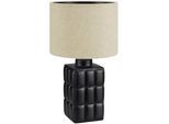 Markslöjd Tischleuchte , Schwarz, Beige , Textil, Keramik , rechteckig , 42.5 cm , Wippschalter , Lampen & Leuchten, Innenbeleuchtung, Tischlampen, Tischlampen