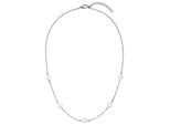 Kette ohne Anhänger JOBO "mit 5 Perlen", silber (edelstahlfarben), Halsketten, Damen, Edelstahl, L: 46, Edelstahl 42-46 cm
