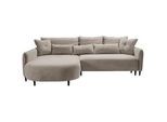 Carryhome Ecksofa , Taupe , Textil , Füllung: Silikon, Schaumstoffflocken,Silikon, Schaumstoffflocken,Silikon, Schaumstoffflocken , Ottomane links, L-Form , 285x200 cm , Made in Eu , Liegefunktion, Rücken echt , Wohnzimmer, Sofas & Couches, Wohnlandschaften, Ecksofas