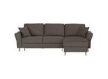 Carryhome Ecksofa , Graubraun , Textil , Eiche , massiv , Füllung: Polyurethan (PUR),Polyurethan (Pur) , Ottomane rechts, seitenverkehrt montierbar, L-Form , 265x159 cm , Liegefunktion, Schlafen auf Sitzhöhe, Rücken echt, haustierfreundlicher Bezug , Wohnzimmer, Sofas & Couches, Wohnlandschaften, Ecksofas mit Schlaffunktion