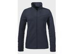 Fleecejacke SCHÖFFEL "Ski Fleece Jk Style Pine WMS", Damen, Gr. 38, blau (8820, blau), Oberstoff: 100% Polyester, regular fit, hoch geschlossener Ausschnitt, Jacken Fleecejacke