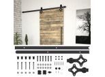 vidaXL Schiebetürbeschlag-Set SKIEN 183 cm Stahl Schwarz