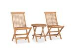 vidaXL 3-tlg. Garten-Essgruppe Klappbar Massivholz Teak