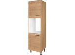 Herdumbauschrank NOBILIA "Structura", Ausrichtung wählbar, mit zwei zusätzlichen Türen", braun (front und korpus: eiche sierra nachbildung), B:60cm H:216,6cm T:58,3cm, Schränke, Herdumbauschrank, vormontiert, Breite/Höhe: 60/167,8 cm