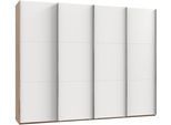 Schwebetürenschrank WIMEX "Level by fresh to go", weiß (plankeneichefarben, weiß), B:300cm H:216cm T:65cm, Schränke, Schwebetürenschrank, mit Synchronöffnung