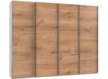 Schwebetürenschrank WIMEX "Level by fresh to go", weiß (weiß, plankeneichefarben), B:300cm H:236cm T:65cm, Schränke, Schwebetürenschrank, mit Synchronöffnung