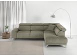 Ecksofa 3C CANDY "Greve Sofa immer mit manuelle Kopfteilverstellungen, modern, elegant", grau (anthrazit), B:249cm H:79cm T:209cm, 100% Leder, Sofas, Ecksofa, wahlweise motorischer Sitzvorzug, bequem und zeitlos, L-Form