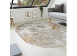 Teppich LUXOR LIVING "Montreal", bunt (grau, gelb), B:160cm H:12mm L:230cm, Obermaterial: 100% Polypropylen, Teppiche, Teppich, Kurzflor, modernes Design, Wohnzimmer, Schlafzimmer