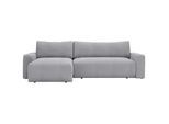 Carryhome Ecksofa , Grau , Textil , Füllung: Schaumstoff , Ottomane links, L-Form, einmalig seitenverkehrt montierbar , 245x150 cm , Liegefunktion, Schlafen auf Sitzhöhe, Rücken echt, haustierfreundlicher Bezug , Wohnzimmer, Sofas & Couches, Wohnlandschaften, Ecksofas mit Schlaffunktion