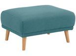 Polsterhocker HOME AFFAIRE "Lasse", blau (petrol), B:84cm H:46cm T:66cm, Struktur fein( 100% Polyester);Filzoptik (100% Polyester);Luxus-Microfaser (100% Polyester), Hocker, Polsterhocker Sitzhocker, mit Holzfüßen
