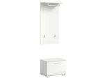 Mid.you Garderobe , Weiß Hochglanz , Holzwerkstoff , 2-teilig , 55x191x37 cm , FSC Mix , Garderobe, Garderoben-Sets & Garderoben-Serien
