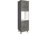 Herdumbauschrank NOBILIA "Riva", Ausrichtung wählbar, mit zwei zusätzlichen Türen", grau (front: beton schiefergrau nachbildung, korpus: schiefergrau), B:60cm H:216,6cm T:58,3cm, Schränke, Herdumbauschrank, vormontiert, Breite/Höhe: 60/167,8 cm