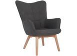 Mid.you Sessel , Braun, Grau , Holz, Textil , Buche , teilmassiv,vollmassiv , 72x96x80 cm , Fsc , Wohnzimmer, Sessel, Sonstige Sessel