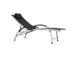 vidaXL Sonnenliege Aluminium Textilene Schwarz