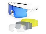 YEAZ Sport-Sonnenbrille Weiß/Blau SUNTHRILL Set