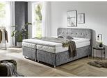 Boxspringbett "Sapporo", grau, L:210cm, WESTFALIA SCHLAFKOMFORT, Komplettbetten, Boxspringbett, Inkl. Zierkissen, wählbar in H2, H3 & H4