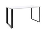 Schreibtisch WIMEX "Norderney", weiß (schwarz, weiß), B:140cm H:75cm T:70cm, Tische, aus Holzwerkstoff und Metall, 140x70cm