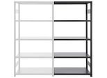 Steckregal ORDO Business, Anbauregal, modular, 5 Fachböden, Fachlast 185 kg, Feldlast 1200 kg, B 1310 x T 535 x H 2000 mm, Stahl, schwarz