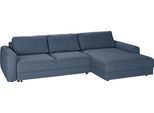Ecksofa TRENDMANUFAKTUR "Bourbon II, mit extratiefer Sitzfläche und extrabreiter Recamiere", blau (blau horizon), B:303cm H:84cm T:176cm, 100% Polyester, Sofas, Ecksofa, elegant und zeitlos, mit hohem Sitzkomfort, L-Form