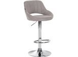 CLP Barhocker höhenverstellbar mit Lehne Milet, Barstuhl gepolstert Stoffbezug, Tresenstuhl mit Metallgestell drehbar