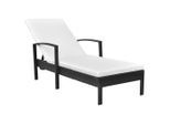 vidaXL Sonnenliege mit Auflage Poly Rattan Schwarz
