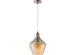 Globo Hängeleuchte , Nickelfarben , Metall, Glas , rund , 150 cm , Ce , höhenverstellbar , Lampen & Leuchten, Leuchtenserien