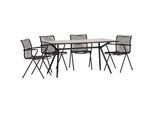 Gartengarnitur 5-tlg. Alpha rope Metall/Kunststoff/Glas