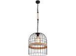 Globo Hängeleuchte , Braun, Schwarz , Metall, Naturmaterialien , 140 cm , Lampen & Leuchten, Innenbeleuchtung, Hängeleuchten, Pendelleuchten
