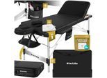 tectake® 3 Zonen Massageliege, Breite 78 cm, Polsterung 5 cm, mit Aluminiumgestell, 212 x 108 x 90 cm