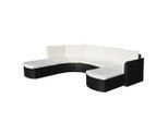 vidaXL 4-tlg. Garten-Lounge-Set mit Auflagen Poly Rattan Schwarz